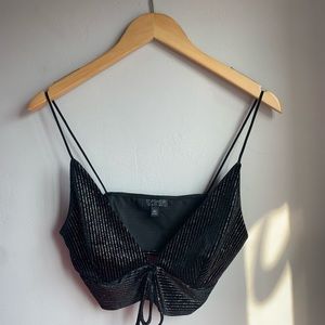 TOPSHOP velvet glitter crop bra